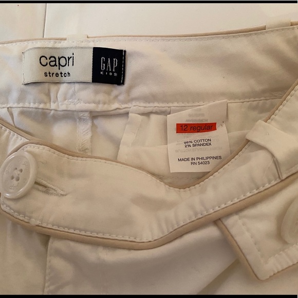 Gap White Capris Size 12 Adjustable Waist - Picture 4 of 5